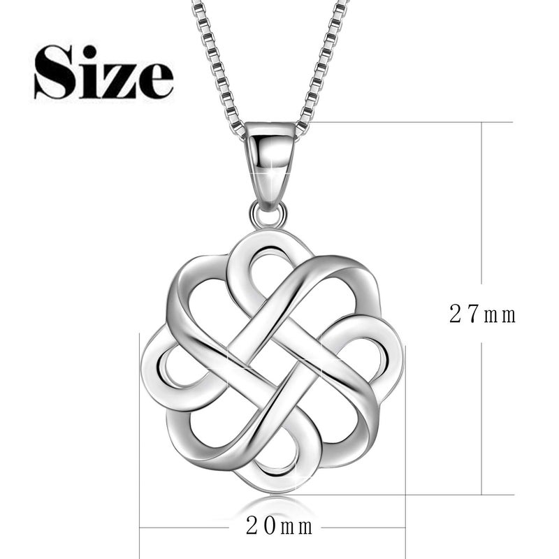 GDDX Irish Celtic Knot Pendant Necklace Sterling Silver Good Luck High Polished Necklaces for Women - Image 3
